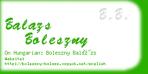 balazs boleszny business card